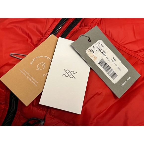 NWT Soia & Kyo Women's L Deanna Down Puffer Vest Coat Spice Winter Outdoors Lux - Picture 7 of 11